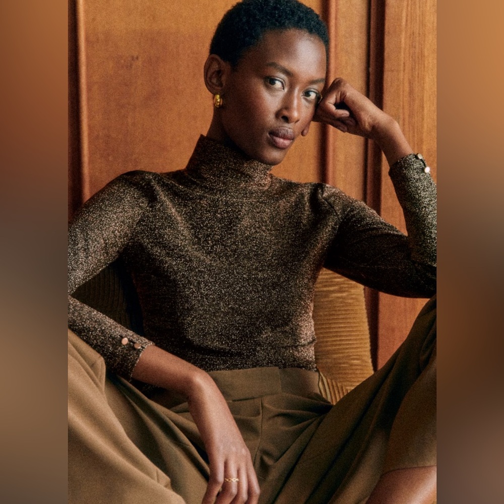 Sezane Omaya Jumper in Gold, Size M